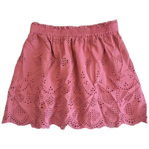 Madewell Burgundy Eyelet Mini Skirt Size S